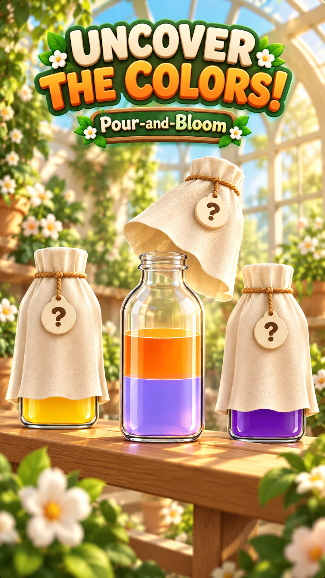 Uncover the colors: covered bottles reveal their color layers